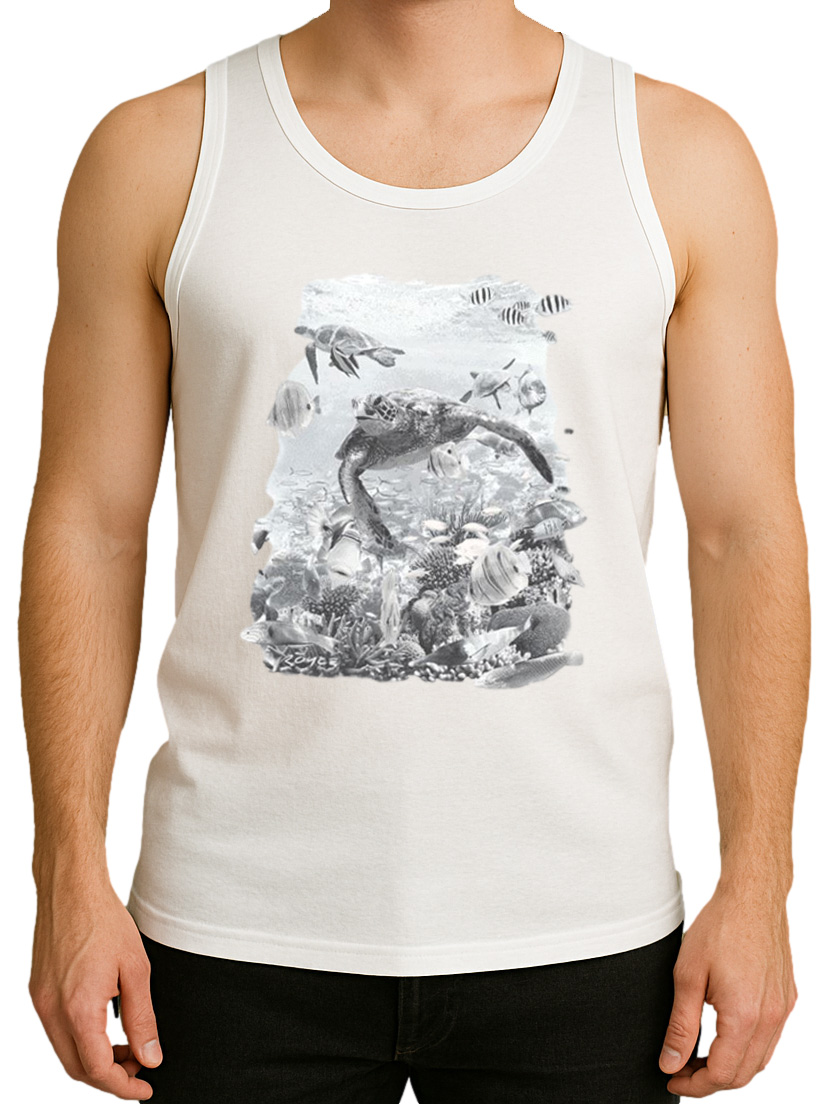 Solar Activated Tank Top for Men - UV Reactive Color Changing Shirt Sunlight - Picture 14 of 17