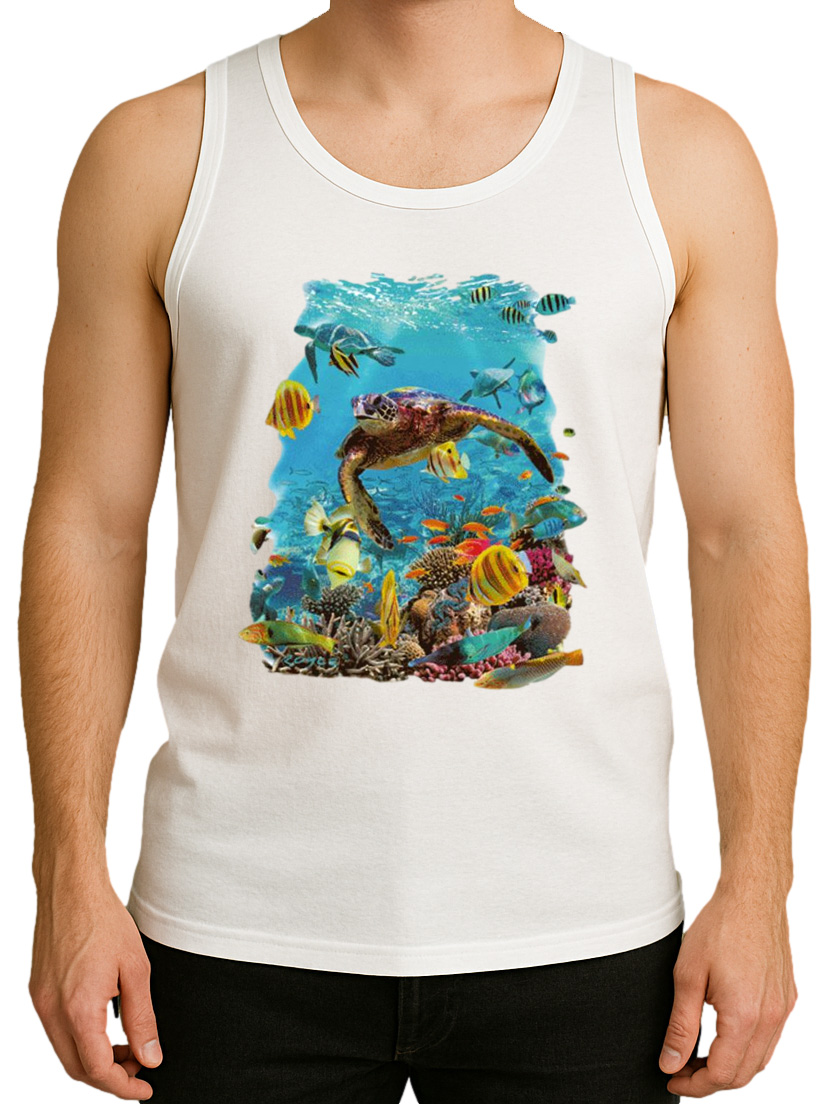 Solar Activated Tank Top for Men - UV Reactive Color Changing Shirt Sunlight - Picture 15 of 17
